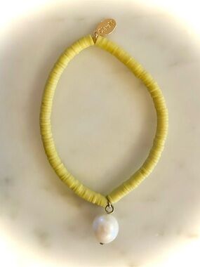 Yellow Clare V. bracelet with pearl details